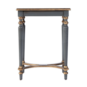 Butler Specialty Company Tyler Elegant Rectangular Wood Side Table With Unique Starburst Inlay Design Pastel Blue Rubberwood,Cherry,Maple And Walnut Veneers,Mdf 2116483-butler