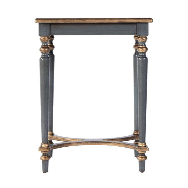 Butler Specialty Company Tyler Elegant Rectangular Wood Side Table With Unique Starburst Inlay Design Pastel Blue Rubberwood,Cherry,Maple And Walnut Veneers,Mdf 2116483-butler