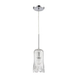 Hand Formed Glass 5'' Wide 1-Light Mini Pendant - Polished Chrome 21165/1 Elk Lighting