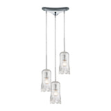 Hand Formed Glass 12'' Wide 3-Light Mini Pendant - Polished Chrome 21165/3 Elk Lighting