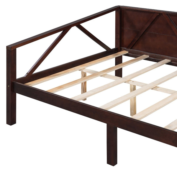 English Elm Twin Daybed Frame Solid Pine Sofa Bed for Guest Room Studio or Teen Bedroom Espresso N708P266726P
