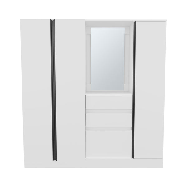 English Elm Kamelot Armoire with Double Doors and Shelves, Hanging Rod, Spacious Kronos Finish Wardrobe Storage White 74.8 L x 24.02 W x 5.51 H B200S00441