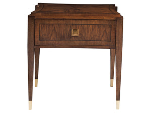 Lexington Artistica Home Chiavari Square End Table - Exquisite Walnut & Mahogany Craftsmanship With Antique Brass Hardware Rich Clear Dark Brown Wood 2117-957