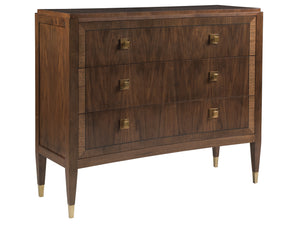 Lexington Artistica Home Chiavari Hall Chest - Exquisite Bleached Walnut Design With Brass Hardware For Timeless Elegance Rich Clear Dark Brown Wood 2117-973
