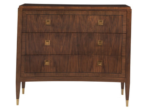 Lexington Artistica Home Chiavari Hall Chest - Exquisite Bleached Walnut Design With Brass Hardware For Timeless Elegance Rich Clear Dark Brown Wood 2117-973