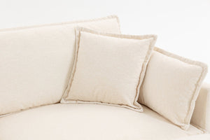 English Elm Modern Chenille Sectional Sofa Modular Sleeper with Ottoman Chaise and Waist Pillows W2530S00020