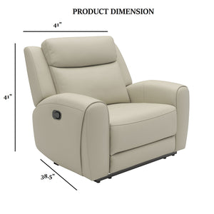 English Elm Beige Transitional Manual Recliner With High-Density Foam, Contour Arms & Wide Seat For Comfort B2741P385163