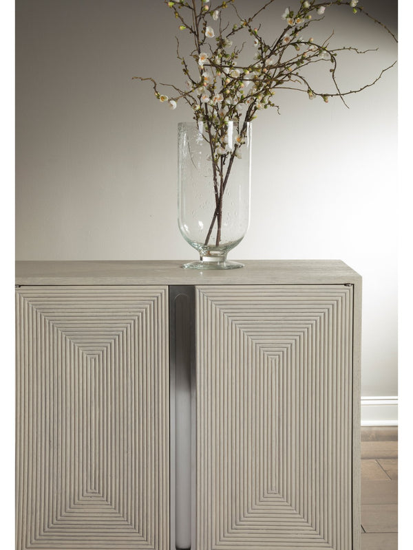 Lexington Artistica Home Gradient Media Console – Contemporary White Oak Buffet With Unique Finishes And Stylish Storage Solutions Light Gray Wood 2119-907