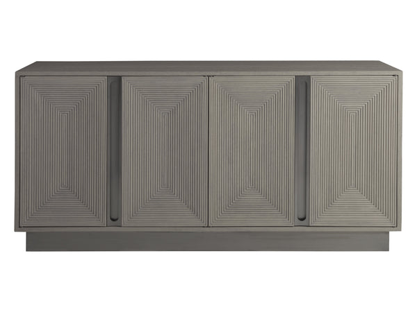 Lexington Artistica Home Gradient Media Console – Contemporary White Oak Buffet With Unique Finishes And Stylish Storage Solutions Light Gray Wood 2119-907
