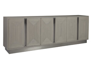 Lexington Artistica Home Gradient Media Console – Contemporary White Oak Buffet With Unique Finishes And Stylish Storage Solutions Light Gray Wood 2119-908