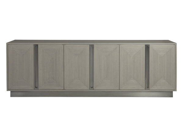 Lexington Artistica Home Gradient Media Console – Contemporary White Oak Buffet With Unique Finishes And Stylish Storage Solutions Light Gray Wood 2119-908