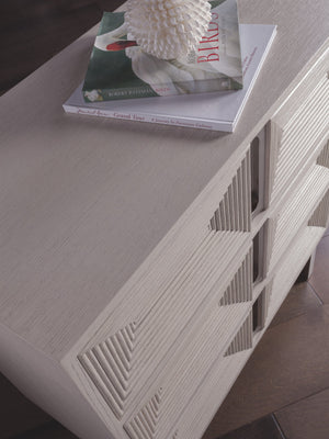 Lexington Artistica Home Gradient Hall Chest - Contemporary White Oak Design With Soft-closing Drawers And Stainless Steel Accents Light Gray Wood 2119-973