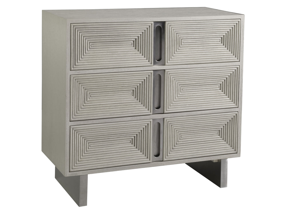 Lexington Artistica Home Gradient Hall Chest - Contemporary White Oak Design With Soft-closing Drawers And Stainless Steel Accents Light Gray Wood 2119-973