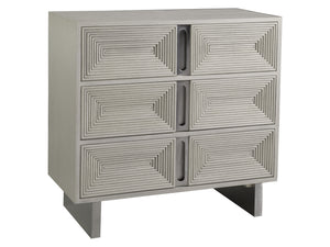Lexington Artistica Home Gradient Hall Chest - Contemporary White Oak Design With Soft-closing Drawers And Stainless Steel Accents Light Gray Wood 2119-973
