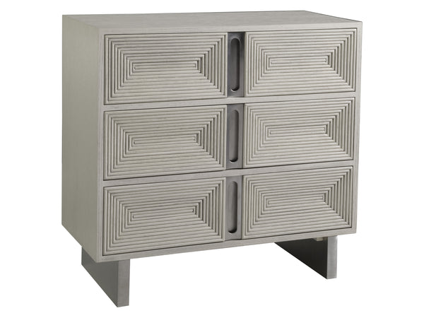 Lexington Artistica Home Gradient Hall Chest - Contemporary White Oak Design With Soft-closing Drawers And Stainless Steel Accents Light Gray Wood 2119-973