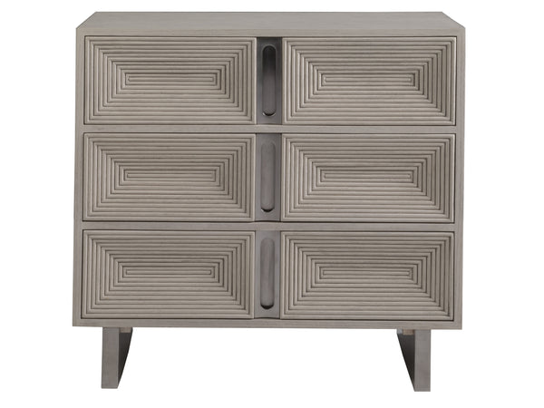 Lexington Artistica Home Gradient Hall Chest - Contemporary White Oak Design With Soft-closing Drawers And Stainless Steel Accents Light Gray Wood 2119-973