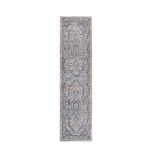 English Elm Loom & Luxe 2X8 Blue/Cream Area Rug - Stylish, Stain-Resistant, Non-Shedding For Home & Office Comfort B335P289474