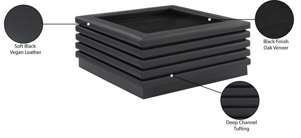 Rory Black Vegan Leather Coffee Table 211Black-CT Meridian Furniture