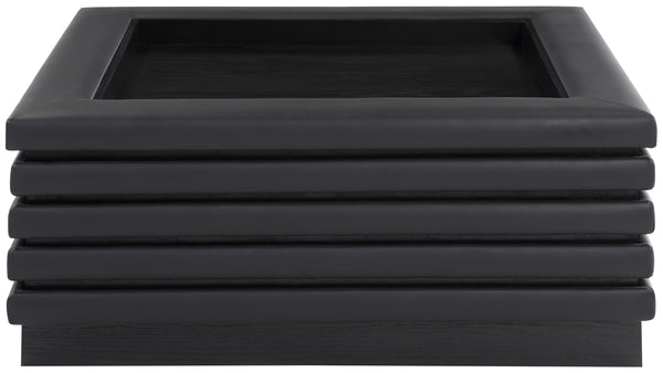 Rory Black Vegan Leather Coffee Table 211Black-CT Meridian Furniture