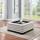 Rory Cream Vegan Leather Coffee Table 211Cream-CT Meridian Furniture