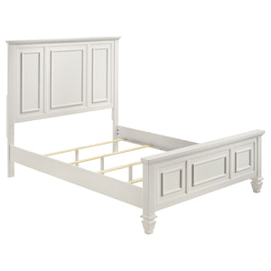 English Elm Copper White Wood Queen Panel Bed with Slatted Venting, Sturdy Asian Hardwood Frame, Timeless Finish B062S00663