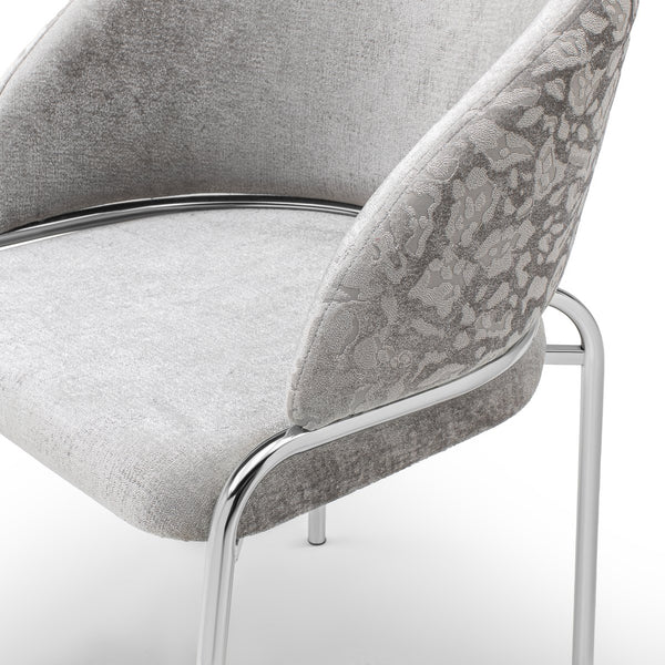 English Elm Onyx Lux Velvet & Chenille Accent Chair Light Gray — Dual-Fabric Comfort, Sturdy Metal Frame, Modern Elegance B009P332656