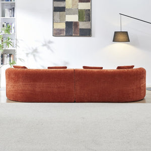 English Elm 111" L Shaped Cloud Sofa Plush Chenille Upholstered High Density Foam Apartment Living Room Orange W1669S00054