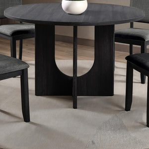 English Elm Classic Round Pedestal Dining Table Rubberwood Matte Finish Seats Four Modern Home Dark Gray B2741P421160
