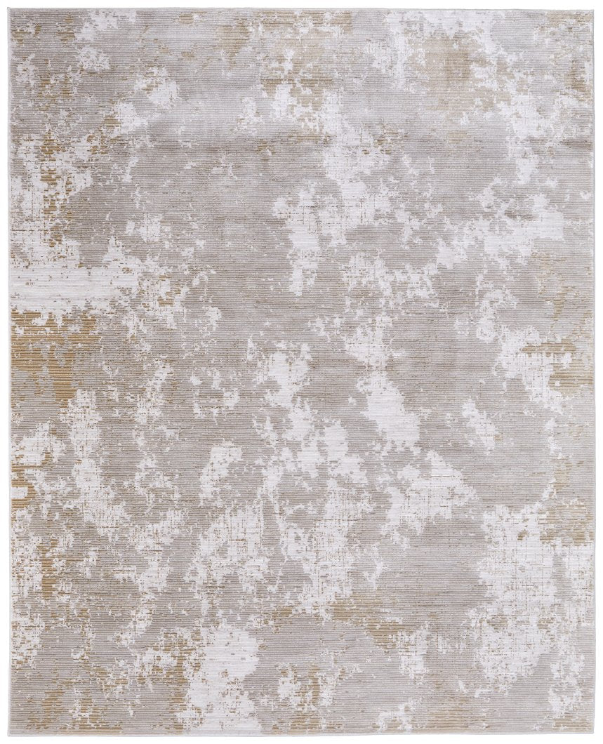 Feizy Rugs Sonora Abstract Watercolor Area Rug – Durable, Stain Resistant, Modern & Eclectic Home Decor Accent Gray,Ivory,Brown Polypropylene,Polyester,Viscose Snr39plfivybgef05