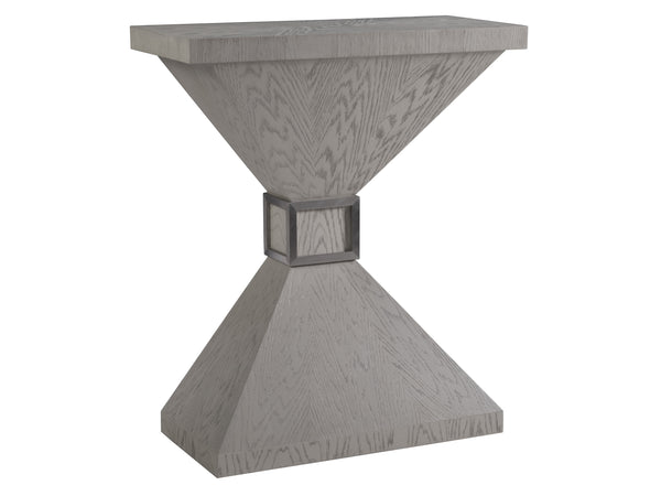 Lexington Artistica Home Dalliance Console: Stunning Contemporary White Oak Design With Unique Starburst Veneer Finish Light Gray Wood 2120-967