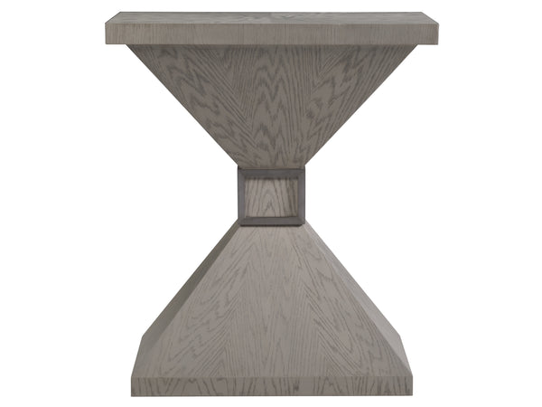 Lexington Artistica Home Dalliance Console: Stunning Contemporary White Oak Design With Unique Starburst Veneer Finish Light Gray Wood 2120-967