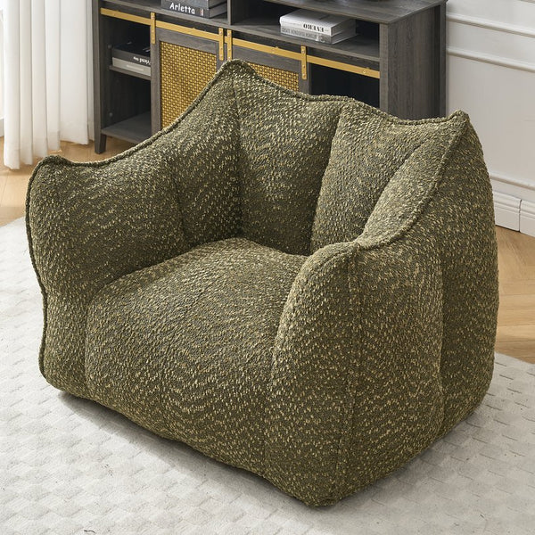 English Elm Sofa plush beanbag chair with superfiber cover and resilient foam filling for ultimate home comfort and relaxation Olive Green W1996P252266
