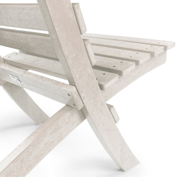 English Elm Grandcourt Recycled Hdpe Outdoor Folding Chair with Marine Grade Hardware for Patio Use Ivory B2745P409677