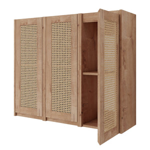 English Elm 36" Bathroom Side Cabinet - Modern Wall-Mounted Design With Soft-Close Doors For Organized Storage W999S00339