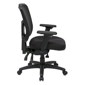 OSP Home Furnishings Progrid® Ergonomic Mesh Manager Chair with Lumbar Support and Adjustable Arms for Office 92343-30