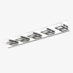 English Elm 32" Modern 5-Light LED Vanity Light with Square Acrylic Shades, Moisture-Resistant Metal Frame for Bathroom Mirror Chrome W2312P374880