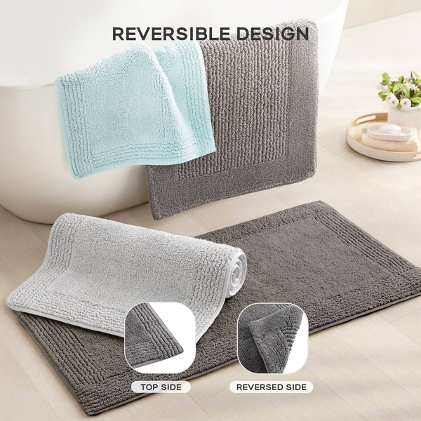 JLA Home Madison Park Signature - 100% Cotton Tufted Bath Rug — 3000 GSM Plush, Reversible, OEKO‑TEX Certified for Spa Comfort and Durability Black MPS72-595