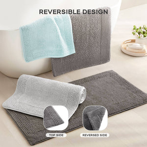 JLA Home Madison Park Signature - 100% Cotton Tufted Luxury Bath Rug 3000 GSM Reversible Plush High-Density, OEKO-TEX Certified Comfort Black MPS72-591