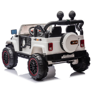 English Elm 24v Kids Electric Ride on Car with Parental Remote Rear Suspension and Bluetooth Audio White W1578P228746