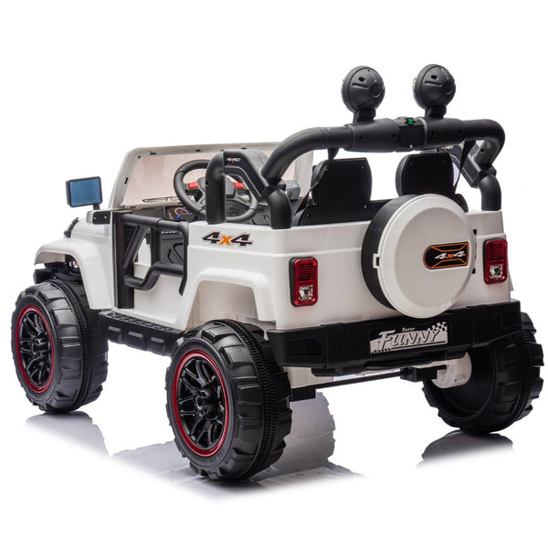 English Elm 24v Kids Electric Ride on Car with Parental Remote Rear Suspension and Bluetooth Audio White W1578P228746
