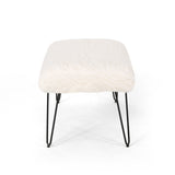 Christopher Knight Home® - Noble House - Binniker Faux Fur Bench with Hairpin Legs