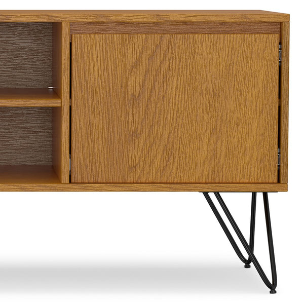 English Elm Hunter Tv Media Stand - Stylish Oak Veneer With Industrial Design, Storage & Cable Management B136P158735