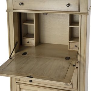 Butler Specialty Wordsworth Elegant Wood 4-drawer Secretary With Drop-front Writing Surface And Vintage Charm Beige Rubberwood,Mdf,Cherry,Maple & Walnut Veneers 2126424-butler