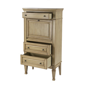 Butler Specialty Wordsworth Elegant Wood 4-drawer Secretary With Drop-front Writing Surface And Vintage Charm Beige Rubberwood,Mdf,Cherry,Maple & Walnut Veneers 2126424-butler