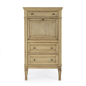 Butler Specialty Wordsworth Elegant Wood 4-drawer Secretary With Drop-front Writing Surface And Vintage Charm Beige Rubberwood,Mdf,Cherry,Maple & Walnut Veneers 2126424-butler