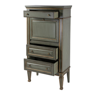 Butler Specialty Wordsworth Elegant Wood 4-drawer Secretary With Drop-front Writing Surface And Vintage Charm Pastel Green Rubberwood,Mdf,Cherry,Maple & Walnut Veneers 2126482-butler
