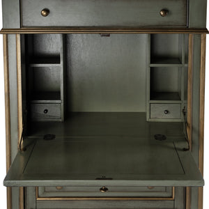 Butler Specialty Wordsworth Elegant Wood 4-drawer Secretary With Drop-front Writing Surface And Vintage Charm Pastel Green Rubberwood,Mdf,Cherry,Maple & Walnut Veneers 2126482-butler