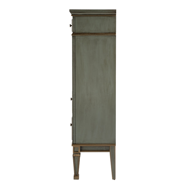 Butler Specialty Wordsworth Elegant Wood 4-drawer Secretary With Drop-front Writing Surface And Vintage Charm Pastel Green Rubberwood,Mdf,Cherry,Maple & Walnut Veneers 2126482-butler