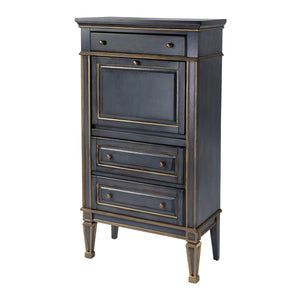 Butler Specialty Wordsworth Elegant Wood 4-drawer Secretary With Drop-front Writing Surface And Vintage Charm Pastel Blue Rubberwood,Mdf,Cherry,Maple & Walnut Veneers 2126483-butler