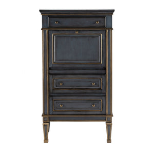 Butler Specialty Wordsworth Elegant Wood 4-drawer Secretary With Drop-front Writing Surface And Vintage Charm Pastel Blue Rubberwood,Mdf,Cherry,Maple & Walnut Veneers 2126483-butler